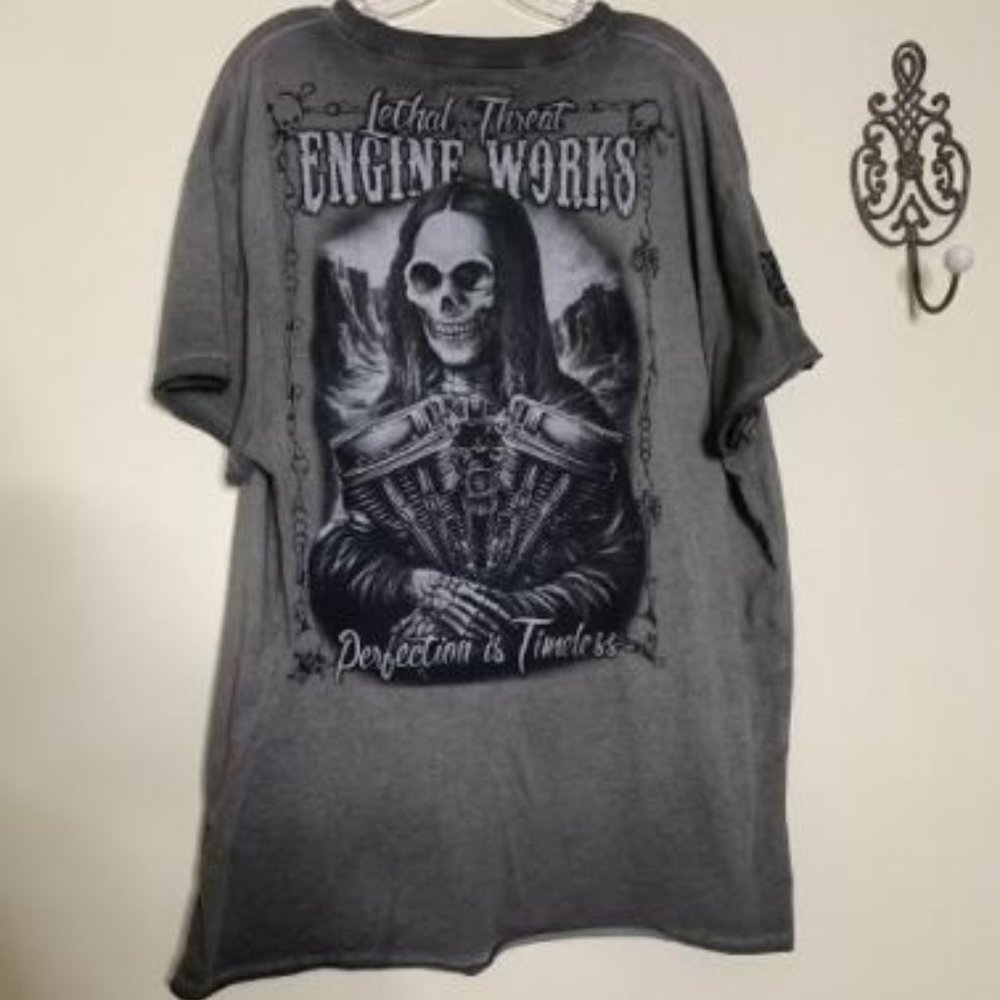 Lethal Threat Engine Works Cotton Graphic T Sz 2X